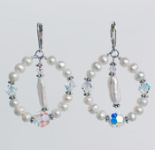 Pearl & Clear Loop Earrings