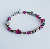 Smoky Topaz & Fuchsia Bracelet