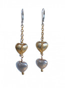 Two-Tone Heart Earrings