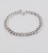 Parallel Curb Chain Charm Bracelet