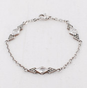 Diamond-Cut Cubic Zirconia & Marcasite Bracelet