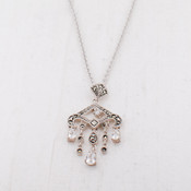 Cubic Zirconia & Marcasite Chandelier Necklace