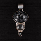 Agate, Onyx & Rutilated Quartz Pendant