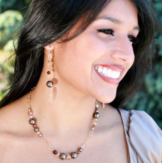 Sandy Beach Chain Eclectic Earrings shown with Sandy Beach Eclectic Necklace