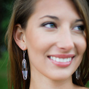 Ellipse Earrings in Sterling Silver Crystal (Clear)