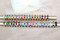 Gold colors (left to right): Crystal (Clear), Garden, Aqua, Peridot, Pastel, Tanzanite, Rose, Pinks, Multi, Sapphire, Zircon, Cabrina, Earth, Browns, Vitrail Medium, Purple Velvet, Siam (Red), Jet (Black).
Silver colors (left to right): Browns, Vitrail Medium, Olive, Earth, Montana, Siam (Red), Purple Velvet, Sapphire, Zircon, Multi, Pinks, Rose, Pastel, Peridot, Tanzanite, Serenity, Aqua, Crystal (Clear), Black Tie, Jet (Black).