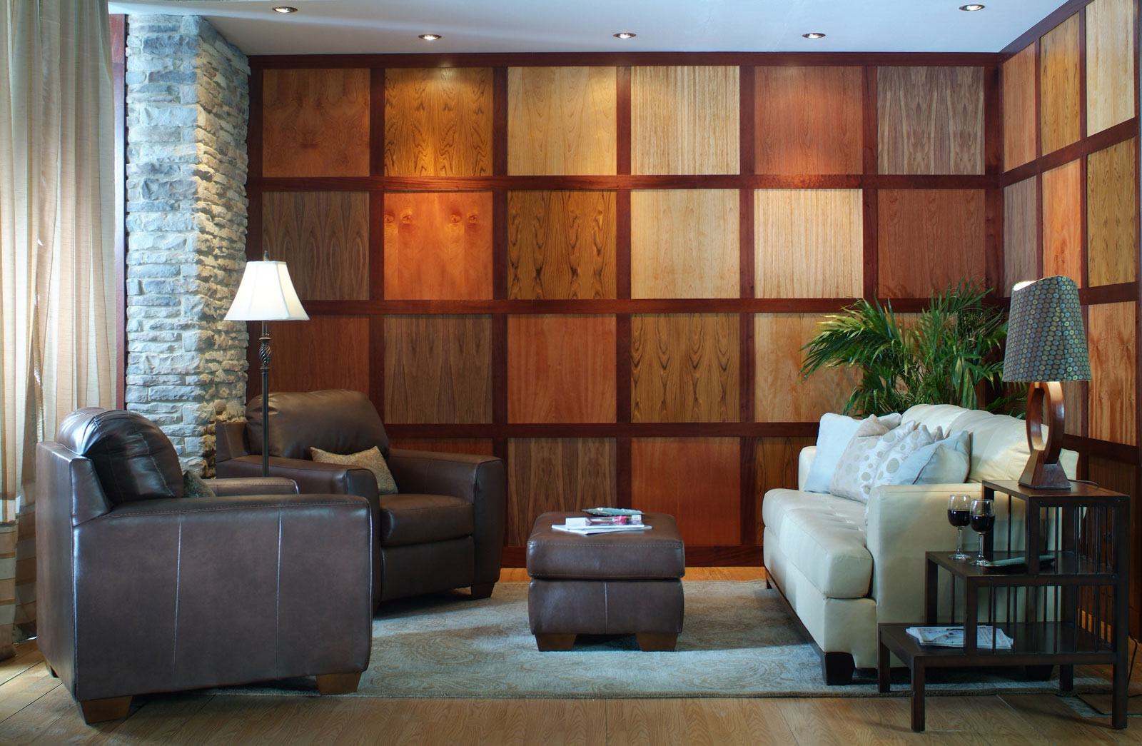  Cherry | Zebrawood | Cypress Library Veneer Paneling - Ready To Finish