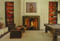 Transitional Marble Mantel surround warms up a contemporary billiards room.  For design inspiration