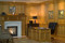 Another look includes this Orland mantel featuring the Gothic fireplace surround paired with limestone facing