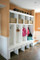 2" beaded birch paneling featured in this mud room inside the back door
