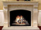 This mantel system includes the arched facing and hearth