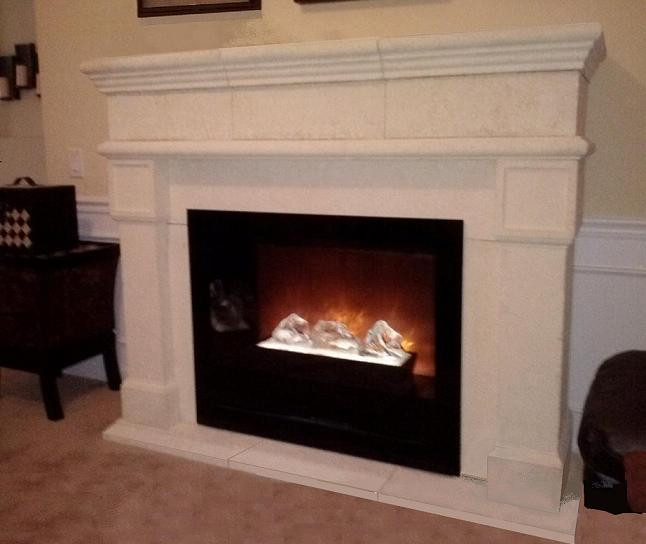 Stone Electric Fireplaces with Mantels 646 x 544