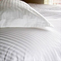 Natural Comfort Luxury Wrinkle Free 300TC White Sateen Stripe Egyptian Cotton Duvet Cover