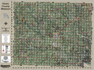 Henry County Missouri 2017 Aerial Wall Map, Henry County Missouri 2017 Plat Book, Henry County 