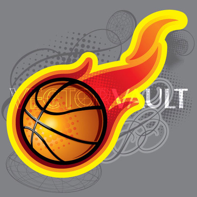 Buy vector flaming basketball logo royalty-free - vectorvault