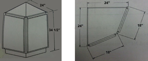 Regal Oak Angle Corner Base Cabinet with False Door ...