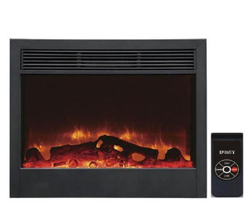 Detail view of our SD33" Electric Fireplace, featuring electric flame technology and a two stage space heater (5,000 Btu's at High) that will warm up to 400 square feet. Remote control included. Inserts into a cabinet, a mantel or into the wall. Approximately 33"W x 29"H x 8"D