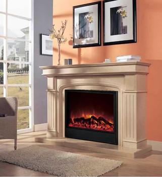 Mayfair Marble Cabinet Mantel with SD33 Electric Fireplace