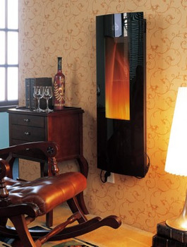 Modern styling wall mounted electric fireplace.
