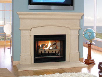 The Vanderbilt weighs 1/3 less a quarried stone mantel.