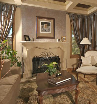 Lorraine thin cast stone Fireplace Mantel.  French