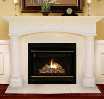 Barton Stone Mantel, facing and hearth