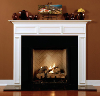 The Danbury mantel features picture frame molding on the legs and breast plate.