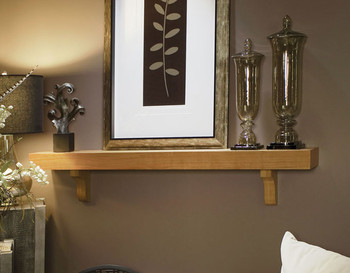The Boxwood shelf looks at home with or without a fireplace.