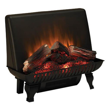 The Classic Flame 24" Electric Fireplace Insert fits into existing fireplaces.  Looks real whether "flames" are turned off or on. Heater and Remote Control Included.  LED technology.