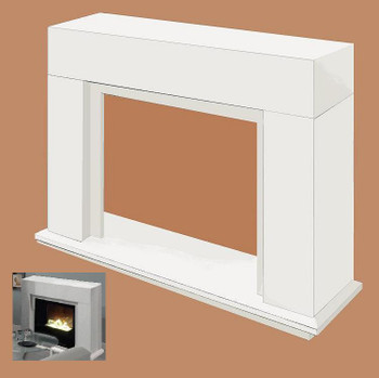 The Captiva cabinet mantel in White, designed exclusively for the HF36 HomeFire electric fireplace by Modern Flames