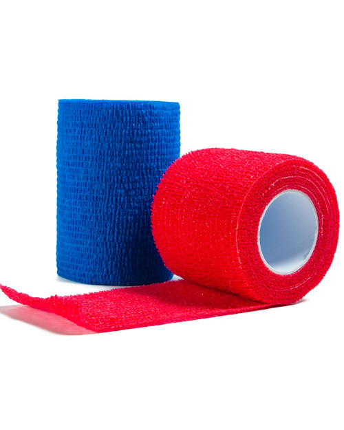 Latex Free Cohesive Bandage | Blue and Red | Physical Sports First Aid Latex Free Cohesive Bandage | Blue and Red | Physical Sports First Aid