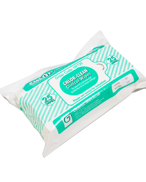 Chlor-Clean Clinical Wipes | 25 Pack | Physical Sports First Aid Chlor-Clean Clinical Wipes | 25 Pack | Physical Sports First Aid