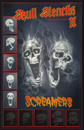 NEW Screamer Skull Airbrush Stencils Set A