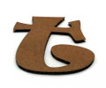 Cardboard letter t, in the Ravie font