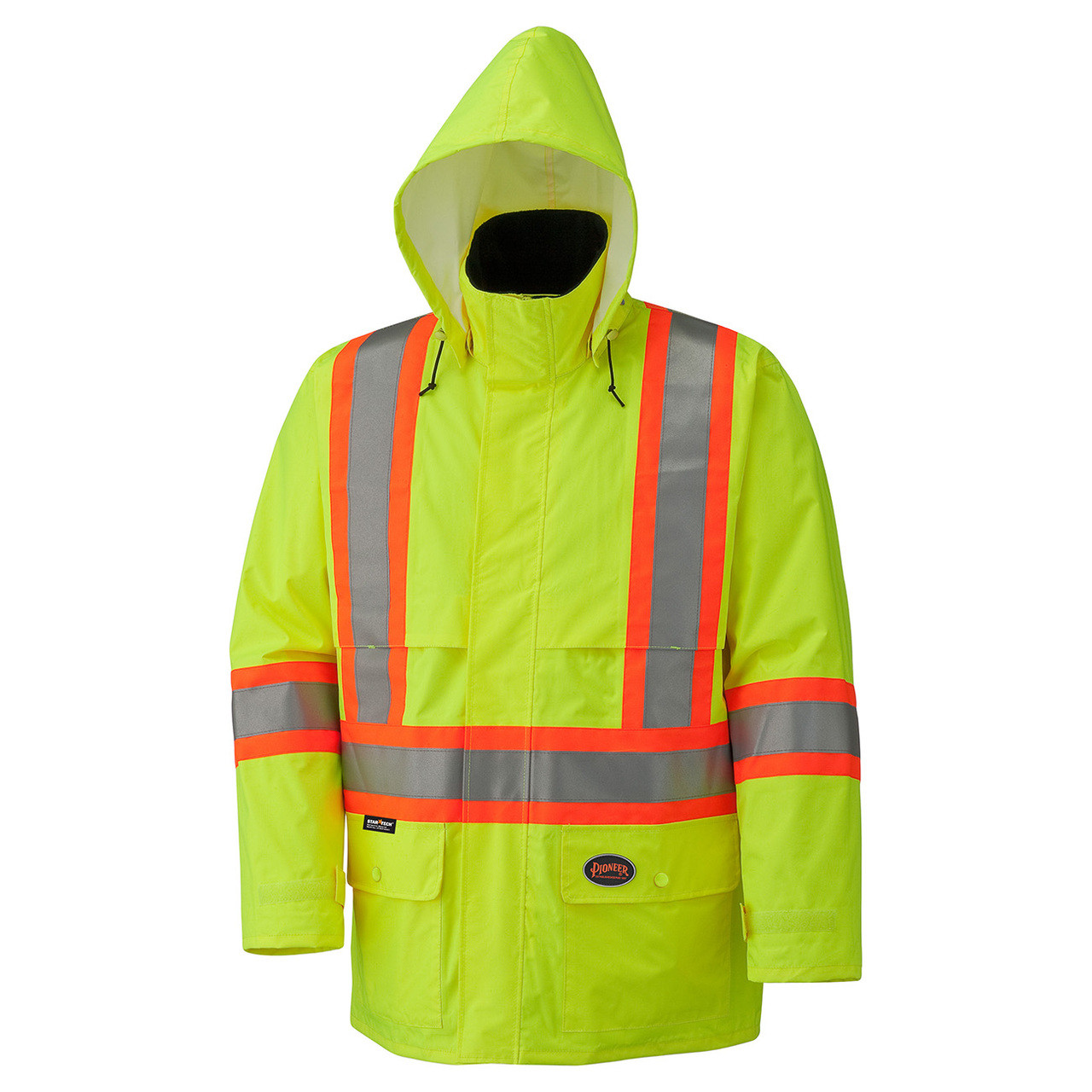 Yellow/Green Hi-Viz 150D Lightweight Safety Jacket with Detachable Hood