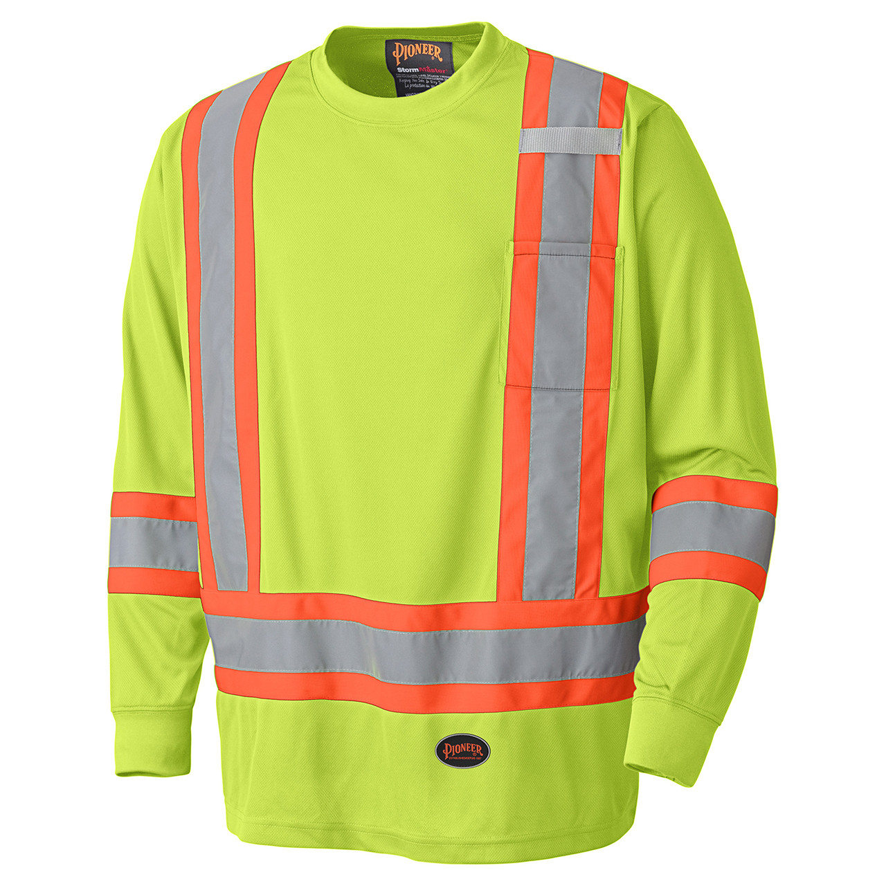 Yellow Green Birdseye Long-Sleeved Safety T-shirt