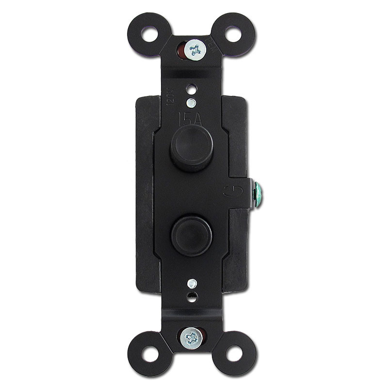 Black Antique Reproduction Single Pole Push Button Light Switches