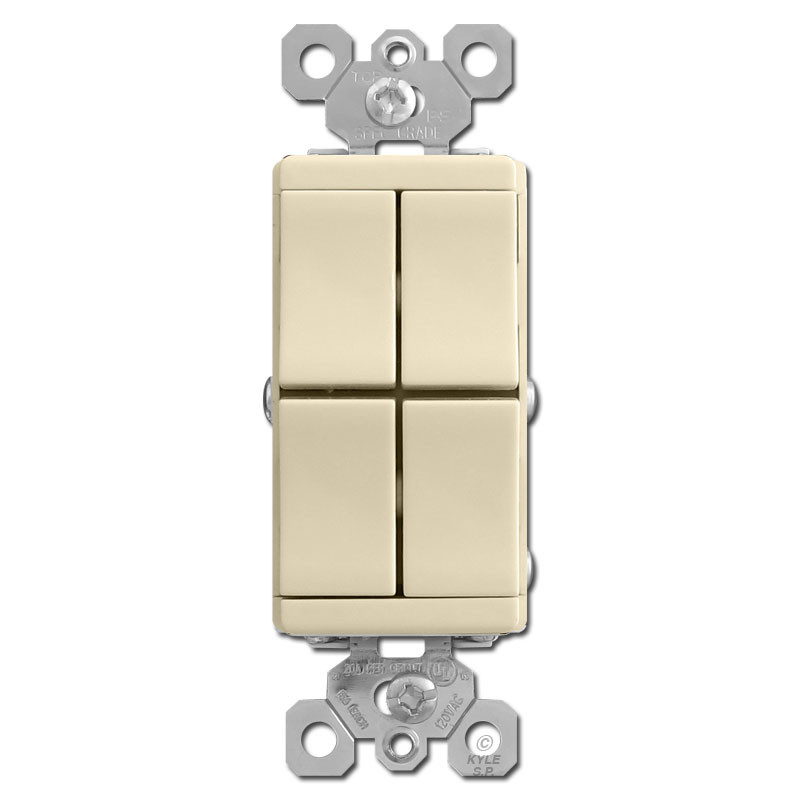 Ivory 4 Single Pole Combination Rocker Switch Kyle Switch Plates