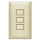 Touch Plate 5000 Low Voltage Lighting - Ivory 3-Switch Station & Cover