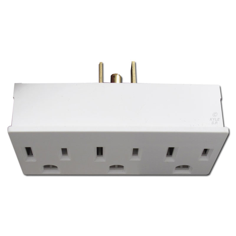 White Triple Outlet Bar Adapter 697W Kyle Switch Plates