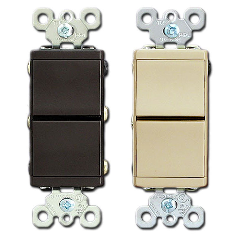 Pass & Seymour Double Stacked 3Way Rocker Switches TM833 Kyle Switch