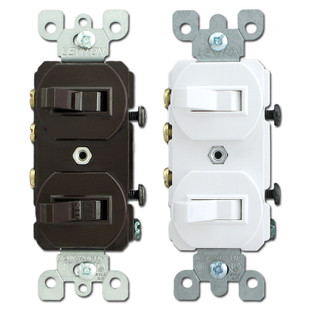 leviton stacked single pole amp 3 way horizontal toggle stacked light switch