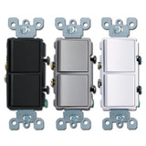 3 stacked single pole decora rocker switches leviton 1755 stacked light switch