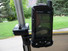 Sky Caddie SGX Holder Mounted to Golf Cart