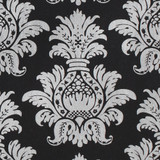 Gift Wrap - Pineapple - Silver on Black