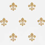 Gift Wrap - Fleur de Lis - White