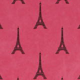 Gift Wrap - Eiffel Tower - Black on Pink