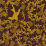 Gift Wrap - Swallow - Yellow on Brown