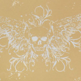 Gift Wrap - Skull Wings - Tan