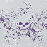 Gift Wrap - Skull Wings -Ice Blue